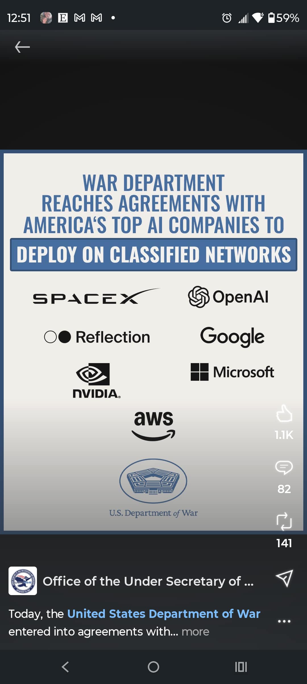 War Department Claims To Reach Agreement With AI?