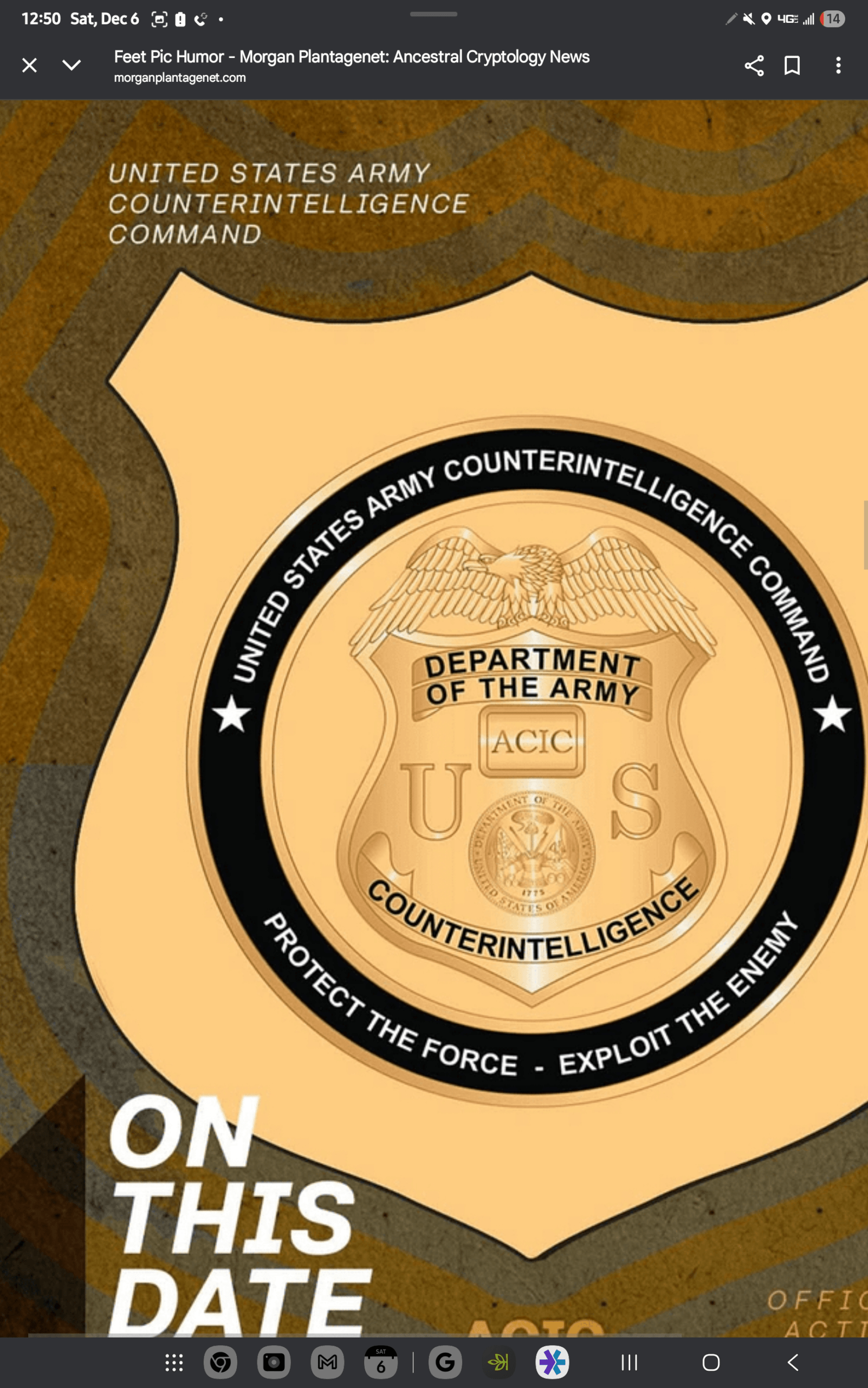 1000040705 - Morgan Plantagenet: Ancestral Cryptology and Genetic Cartography News Counterintelligence Command