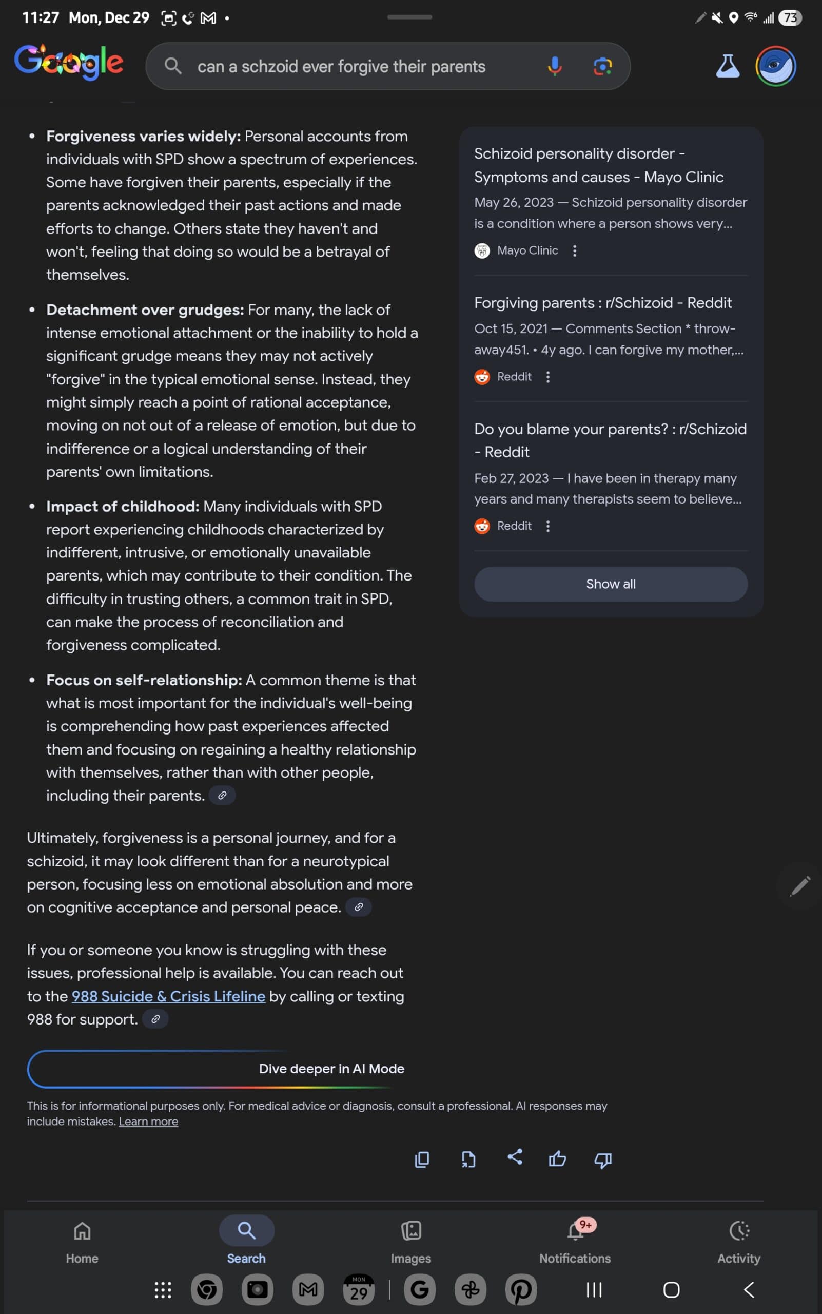 Can A Schzoid Forgive Parents
