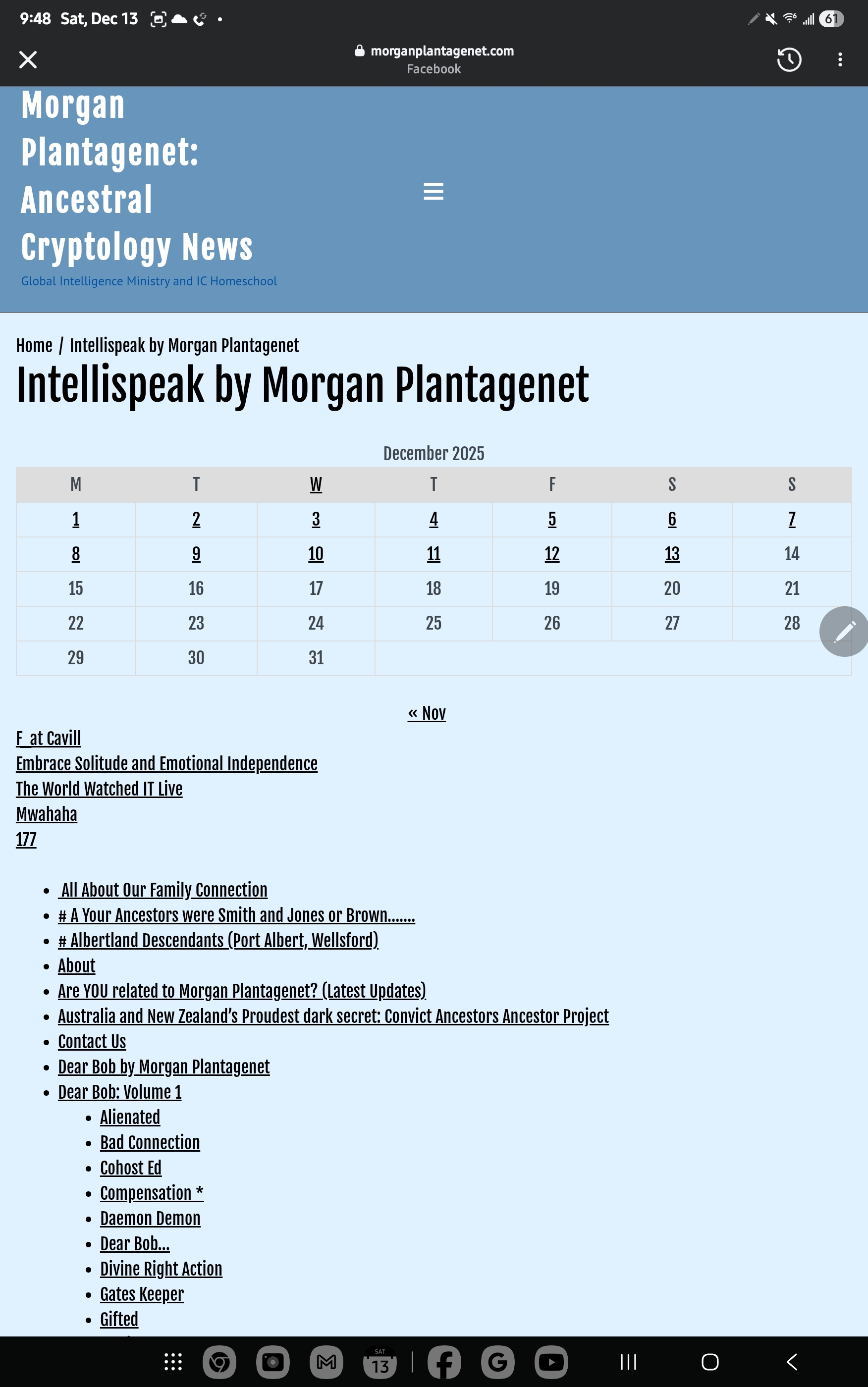 - Morgan Plantagenet: Ancestral Cryptology and Genetic Cartography News