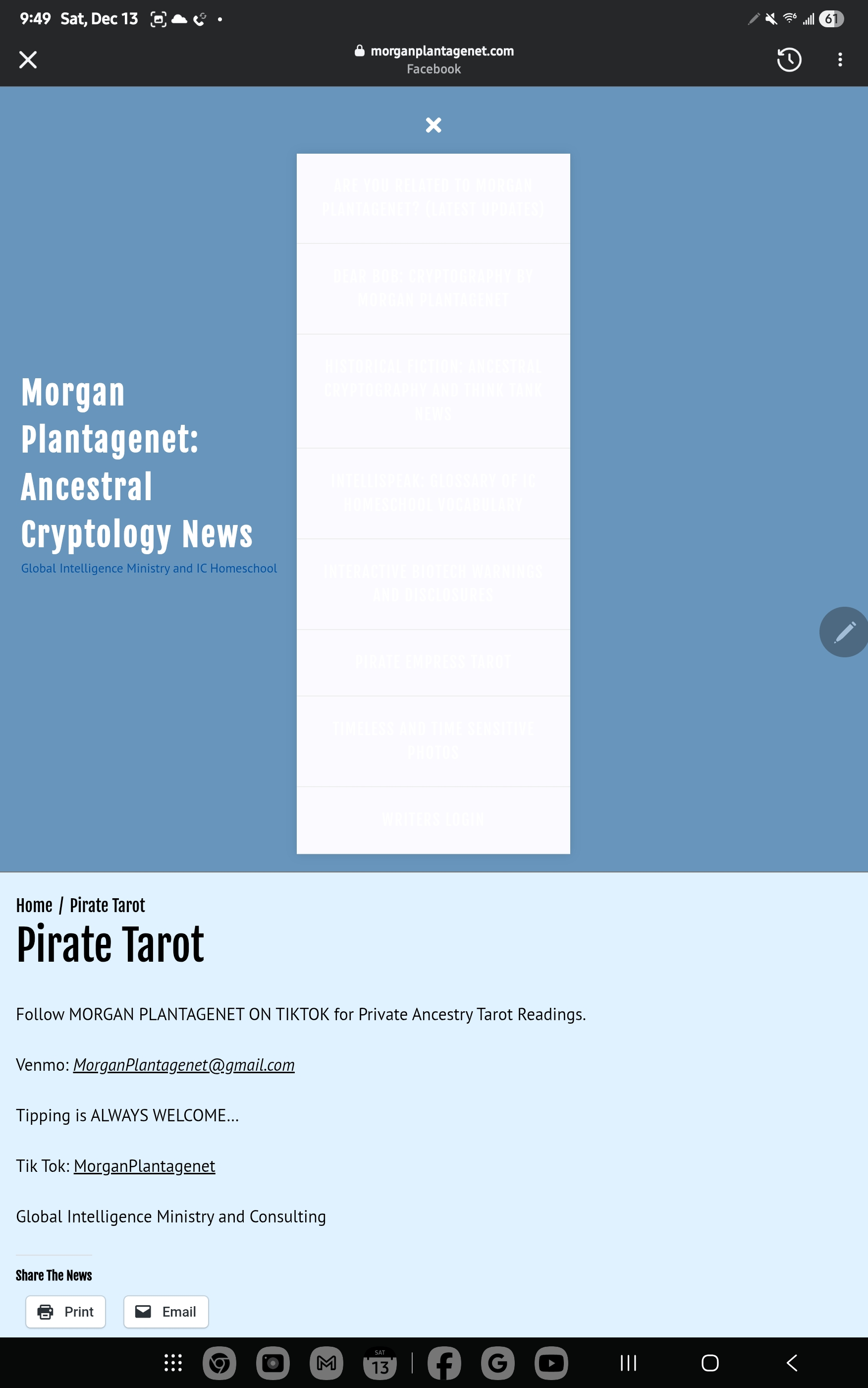 - Morgan Plantagenet: Ancestral Cryptology and Genetic Cartography News
