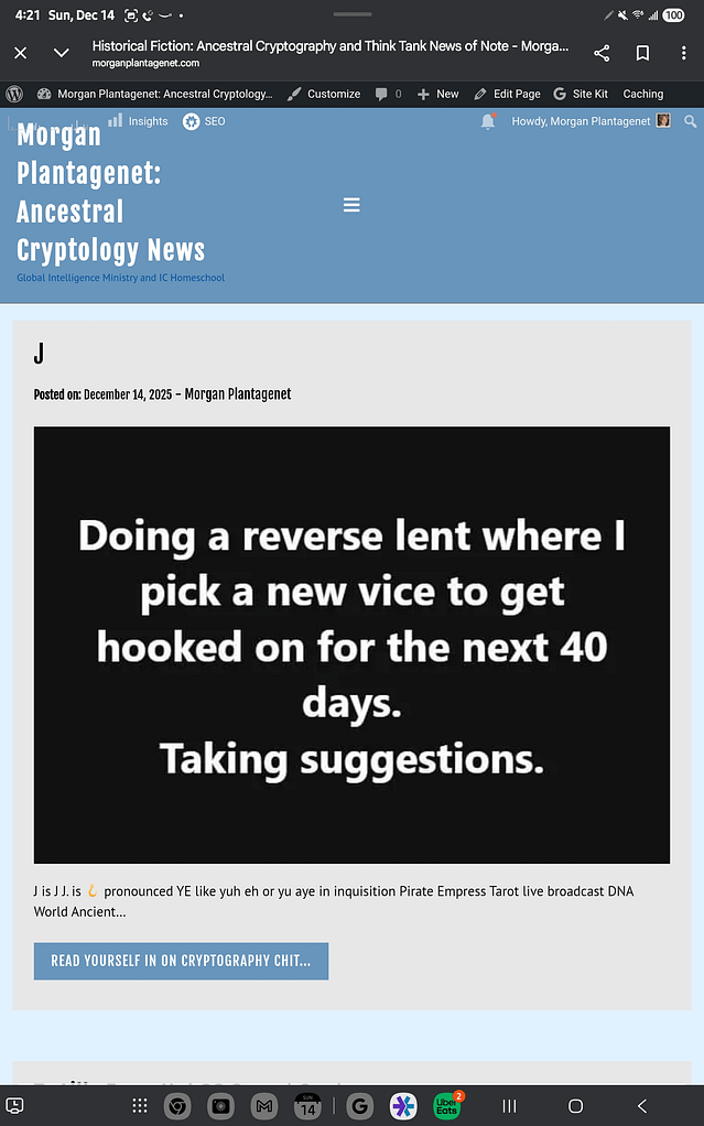 - Morgan Plantagenet: Ancestral Cryptology and Genetic Cartography News