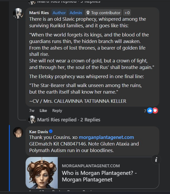 quote from marti reis - Morgan Plantagenet: Ancestral Cryptology and Genetic Cartography News quote from marti reis