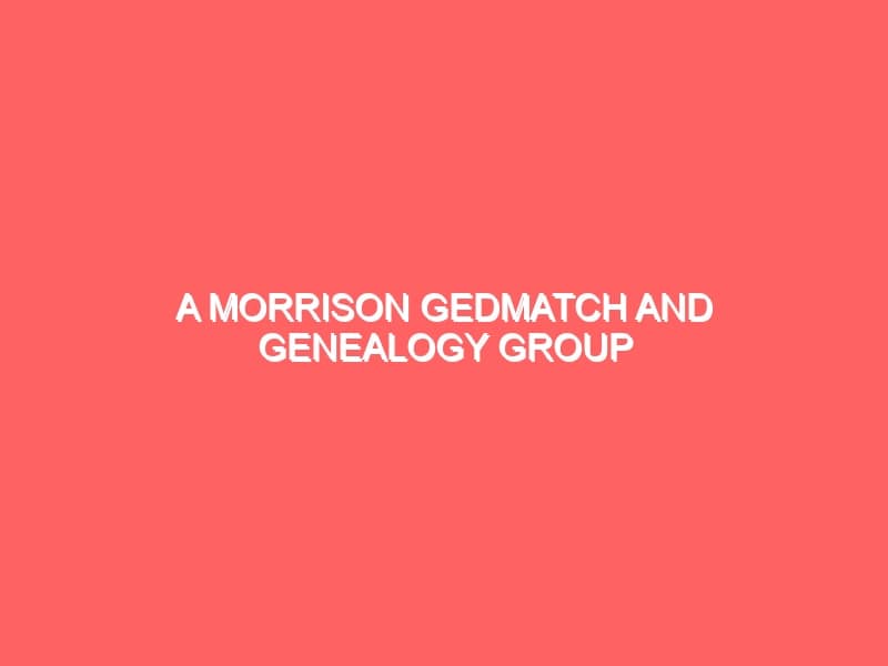 A Morrison GEDmatch and Genealogy Group