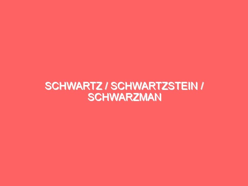 Schwartz Schwartzstein Schwarzman