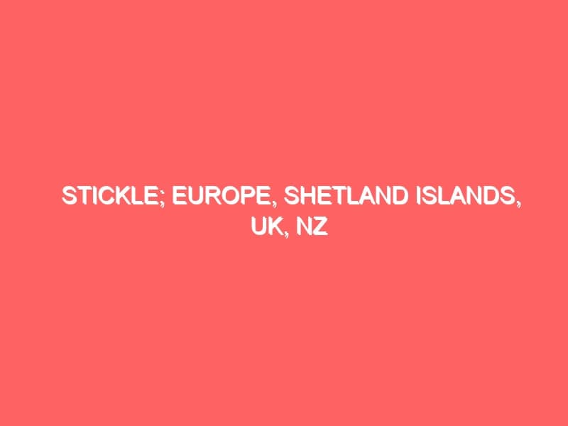 Stickle Europe Shetland Islands UK NZ