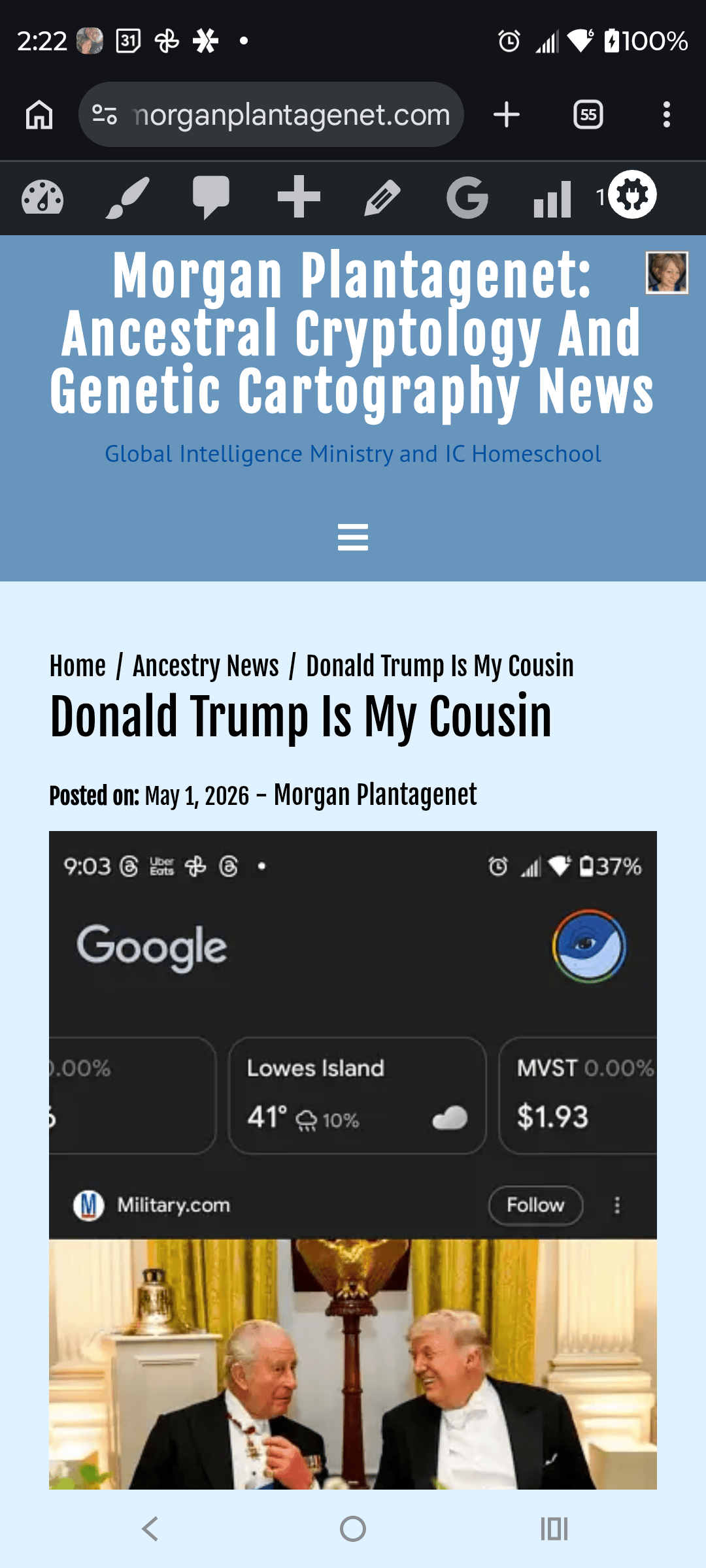 - Morgan Plantagenet: Ancestral Cryptology and Genetic Cartography News