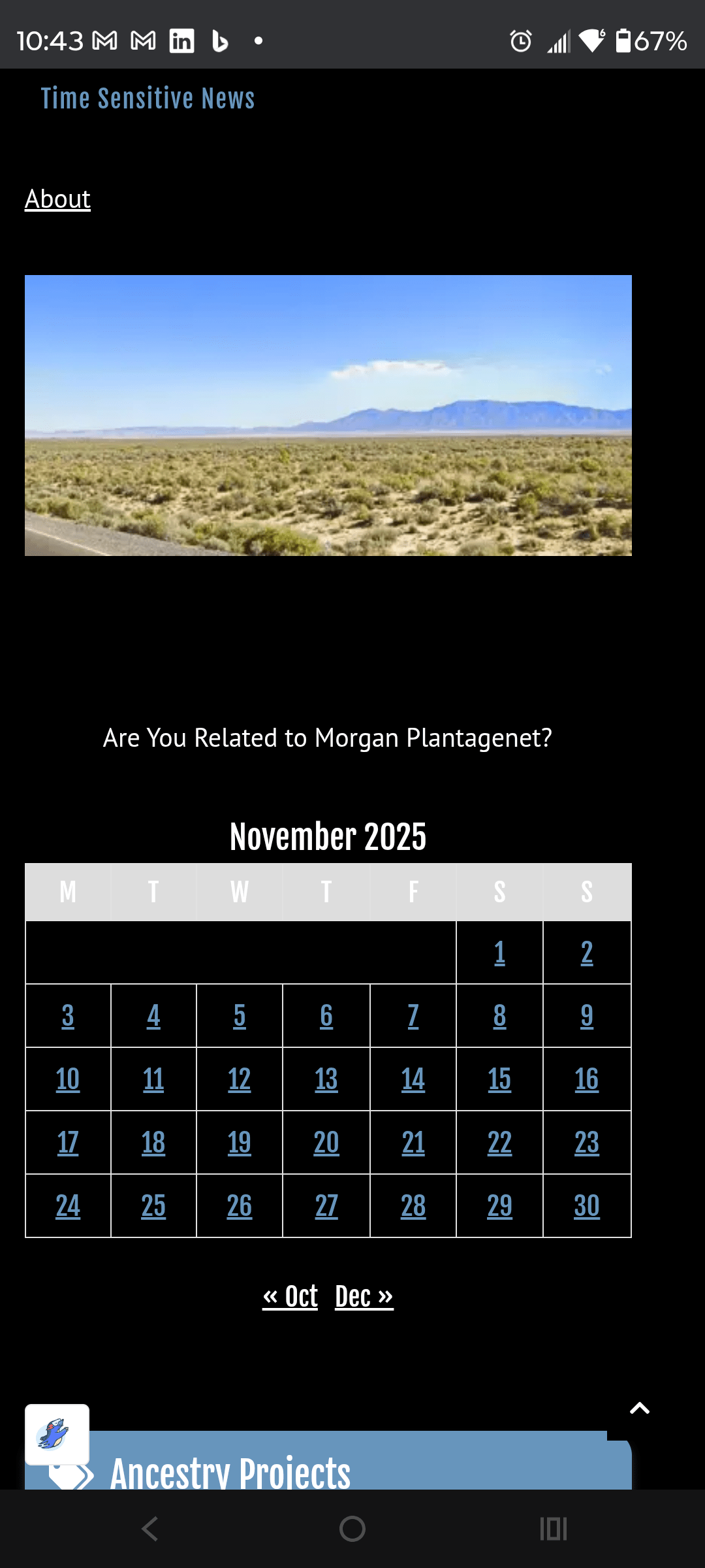 - Morgan Plantagenet: Ancestral Cryptology News