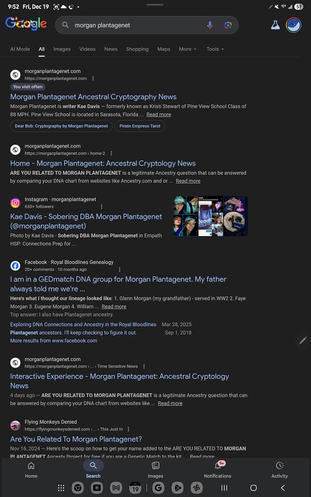 - Morgan Plantagenet: Ancestral Cryptology News